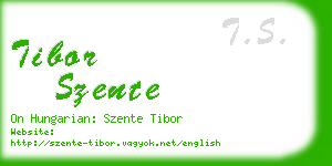 tibor szente business card